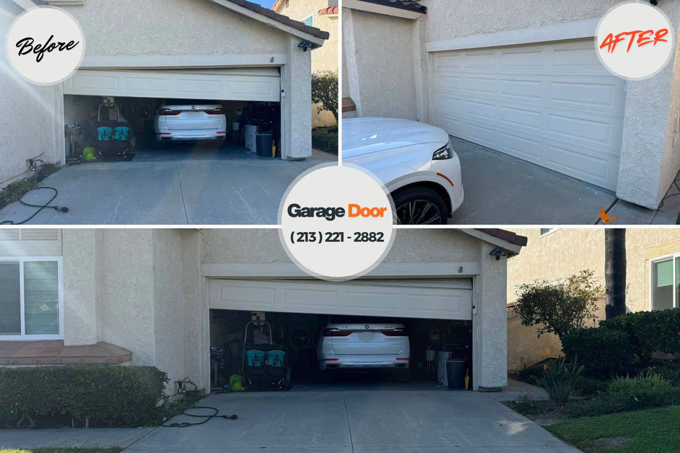 Before and after: garage door repair Brooklyn Park, MN